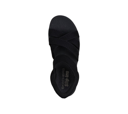 Sandale sport, dama, SKECHERS SLIP-INS ARYA COOLING OFF 163524-BBK negru, textil